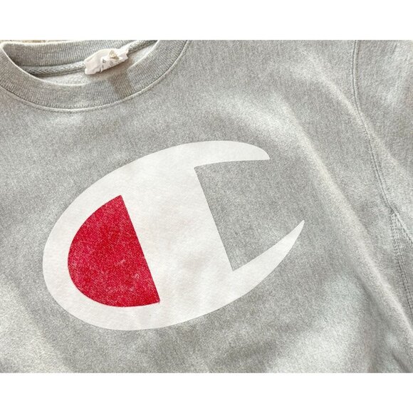 Vintage CHAMPION Sweatshirt 90s / 2000s Grey Logo Size Medium - Picture 4 of 8